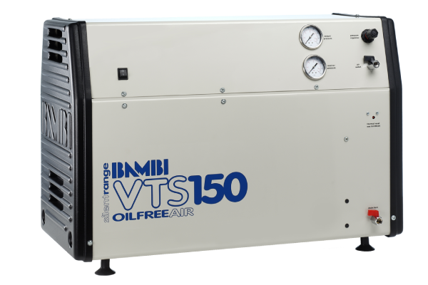 Bambi VTS150 Oil Free Silenced Air Compressor  6.2 CFM, 8 Bar, 23L - VTS150 Dental - airlinkcompressors.com