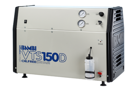 Bambi VTS150D Dry Oil Free Silenced Air Compressor  6.2 CFM, 8 Bar, 23L - VTS150D Dental - airlinkcompressors.com