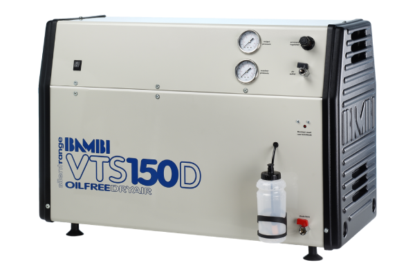 Bambi VTS150D Dry Oil Free Silenced Air Compressor  6.2 CFM, 8 Bar, 23L - VTS150D Dental - airlinkcompressors.com