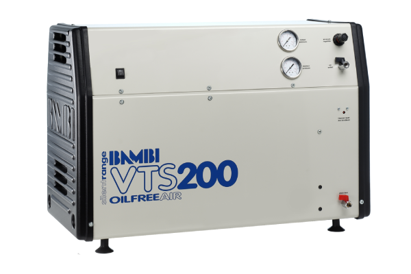 Bambi VTS200 Oil Free Silenced Air Compressor  7.8 CFM, 8 Bar, 23L - VTS200 Dental - airlinkcompressors.com