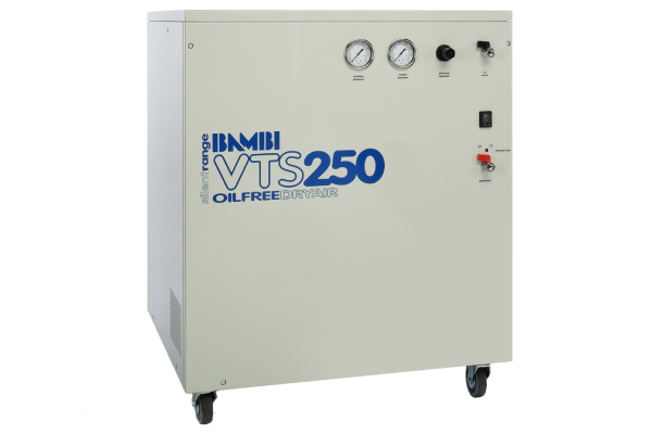 Bambi VTS250 Oil Free Silenced Air Compressor 10.6 CFM, 8 Bar, 59L - VTS250 Dental - airlinkcompressors.com