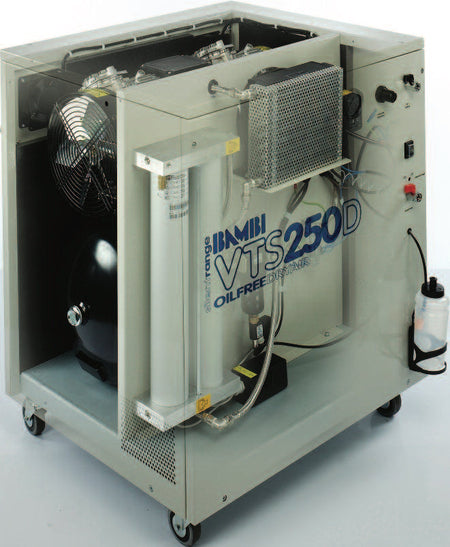 Bambi VTS250D Dry Oil Free Silenced Air Compressor 10.6 CFM, 8 Bar, 59L - VTS250D Dental - airlinkcompressors.com