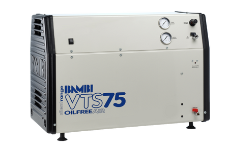 Bambi VTS75 Oil Free Silenced Air Compressor 4.3 CFM, 8 Bar, 24L - VTS75 Dental - airlinkcompressors.com