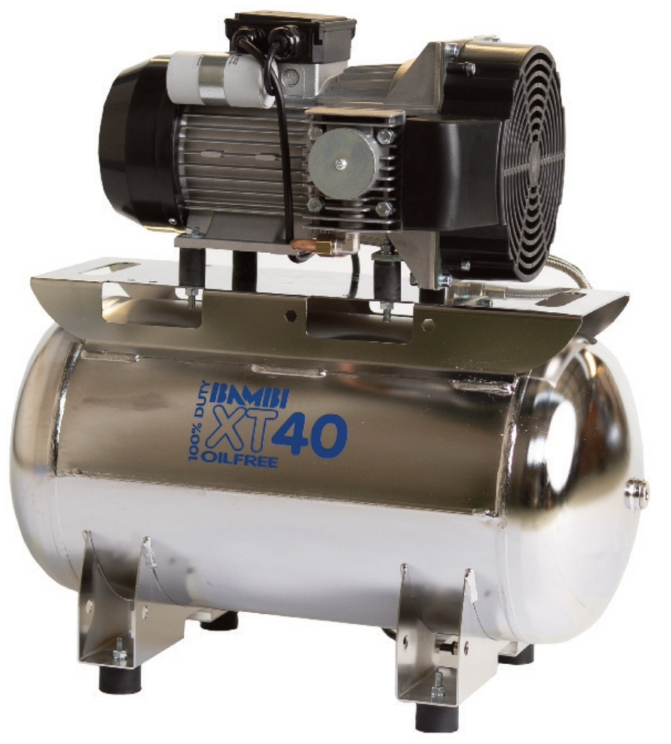 Bambi XT40 Oil Free 100% Duty Silenced Air Compressor 7.5 CFM, 10 Bar, 40L - XT40 Dental - airlinkcompressors.com