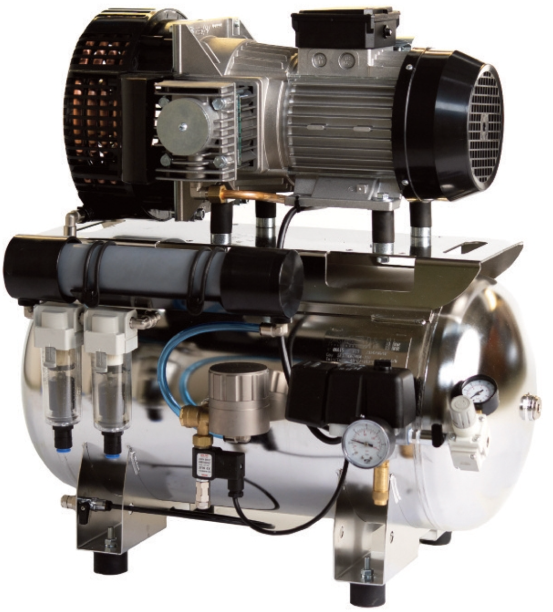 Bambi XT40D Oil Free 100% Duty Silenced Air Compressor & Dryer 7.5 CFM, 10 Bar, 40L - XT40D Dental - airlinkcompressors.com