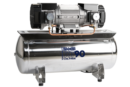 Bambi XT90 Oil Free 100% Duty Silenced Air Compressor 12.5 CFM, 10 Bar, 90L - XT90 Dental - airlinkcompressors.com