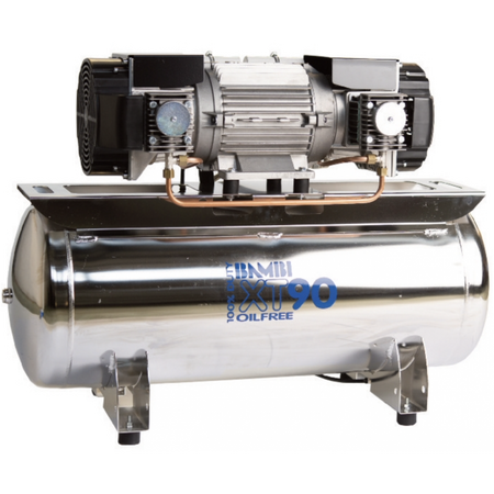 Bambi XT90D-3 Oil Free 100% Duty Silenced Air Compressor & Dryer 415V 12.5 CFM, 10 Bar, 90L - XT90D-3 Dental - airlinkcompressors.com