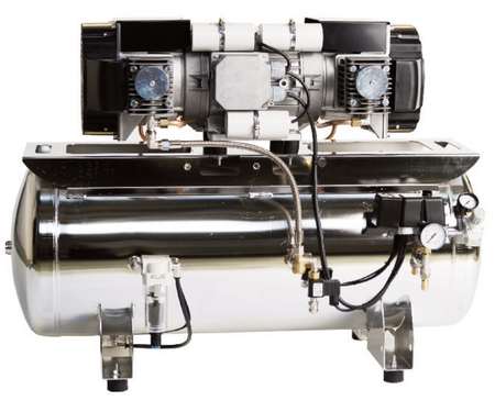 Bambi XT90D Oil Free 100% Duty Silenced Air Compressor & Dryer 12.5 CFM, 10 Bar, 90L - XT90D Dental - airlinkcompressors.com