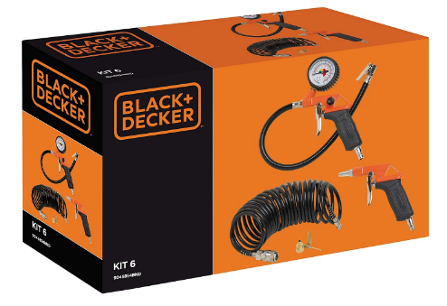 Black + Decker BD195/12-NK Air Compressor & Inflation Kit 1.1kW 1.5Hp 12Lt 10 Bar - S-NKBN304BND309/INFKIT - airlinkcompressors.com
