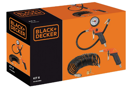 Black + Decker BD195/12-NK Air Compressor & Inflation Kit 1.1kW 1.5Hp 12Lt 10 Bar - S-NKBN304BND309/INFKIT - airlinkcompressors.com