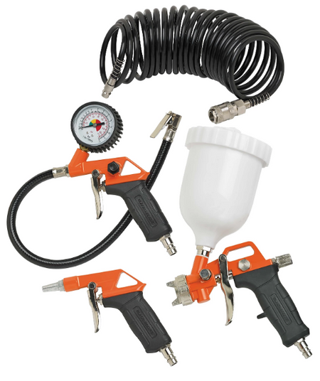 Black + Decker BD195/24V-NK Air Compressor & Spray/Inflation Kit 6.5 cfm 1.1kW 1.5Hp 24Lt 10 Bar - S-NKCV304BND311/KIT5 - airlinkcompressors.com