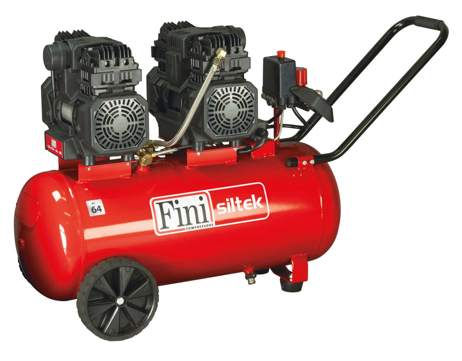 Fini Siltek TB Oil Free Silenced Compressor 2.2kW/3Hp 12 cfm 8 Bar 50Lt (13amp) - F-B2DC504FNN560 - airlinkcompressors.com