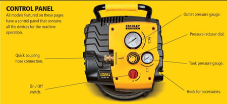 Stanley Fatmax Portable Air compressor 7.8 CFM 145 Psi 50Lt Tank 13 amp 240V - S-8117260STF573 - airlinkcompressors.com