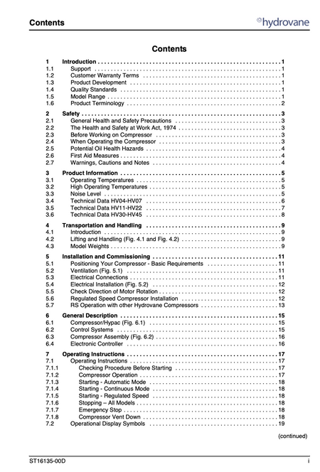 Hydrovane HV04 to HV45 User Manual 2008 Onwards - airlinkcompressors.com
