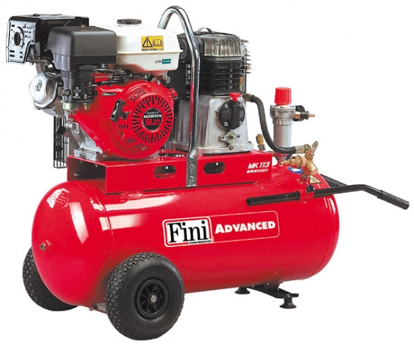 Fini Lubricated BK119-100-9S-AP  Petrol Air Compressor - 22 CFM, 9 HP 100L - F-BRFC7P1FNM767 - airlinkcompressors.com