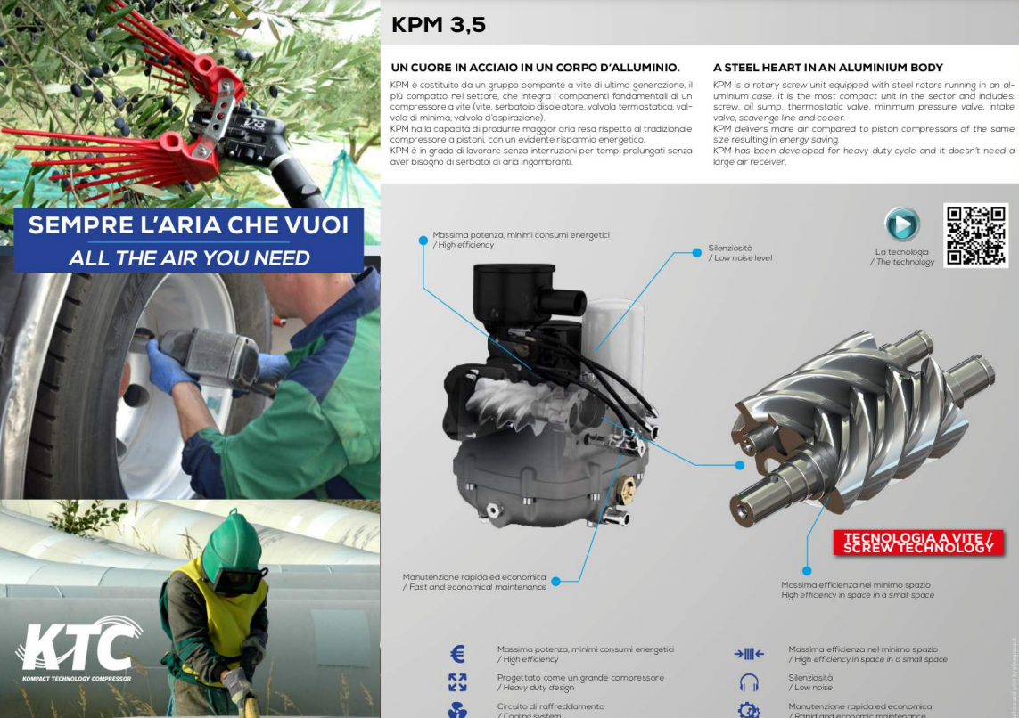KTC Air Trolly KPM3.5 - Petrol Screw Air Compressor - 14 CFM, 5 HP - K-150162003 - airlinkcompressors.com