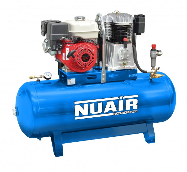 NUAIR NB7/11S/270F HONDA EL.START 11Hp, 10 Bar, 270Lt Receiver, Petrol Compressor - 33.3 CFM, 11 HP 270L - S-N7NN9P1FPS063 - airlinkcompressors.com