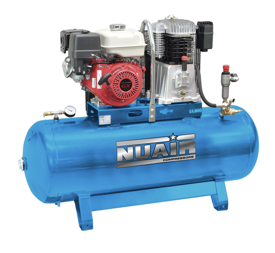 NUAIR NB7/9S/200F HONDA - Petrol Air Compressor - 26 CFM, 9 HP 200L - S-N7LN8P1NUA - airlinkcompressors.com