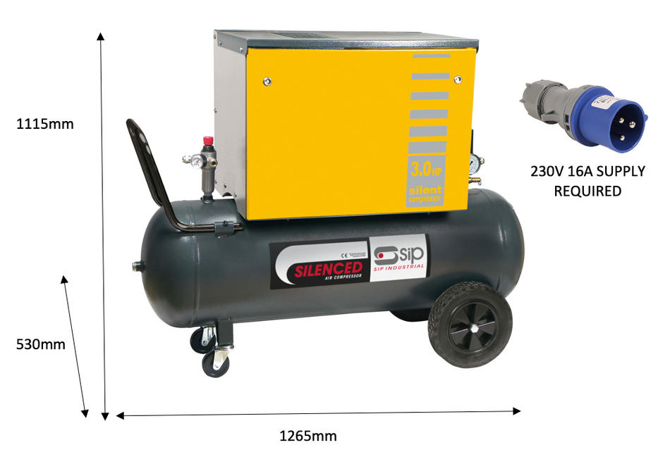 SIP PB3800/3M/100 Silenced Piston Compressor - 06219 - airlinkcompressors.com