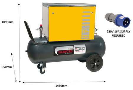 SIP PB3800/3M/200 Silenced Piston Compressor - 05202 - airlinkcompressors.com