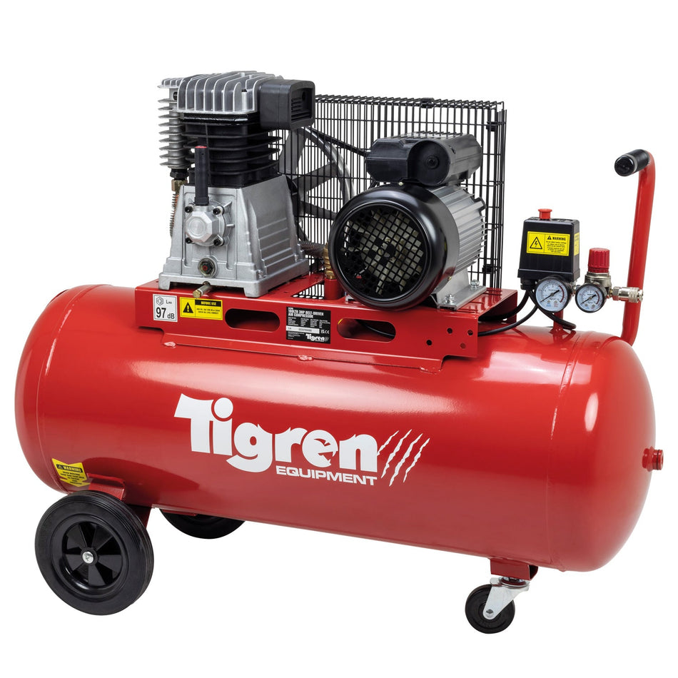 TIGREN 100ltr 3hp Belt-Driven Compressor  Part Number  4396 - airlinkcompressors.com
