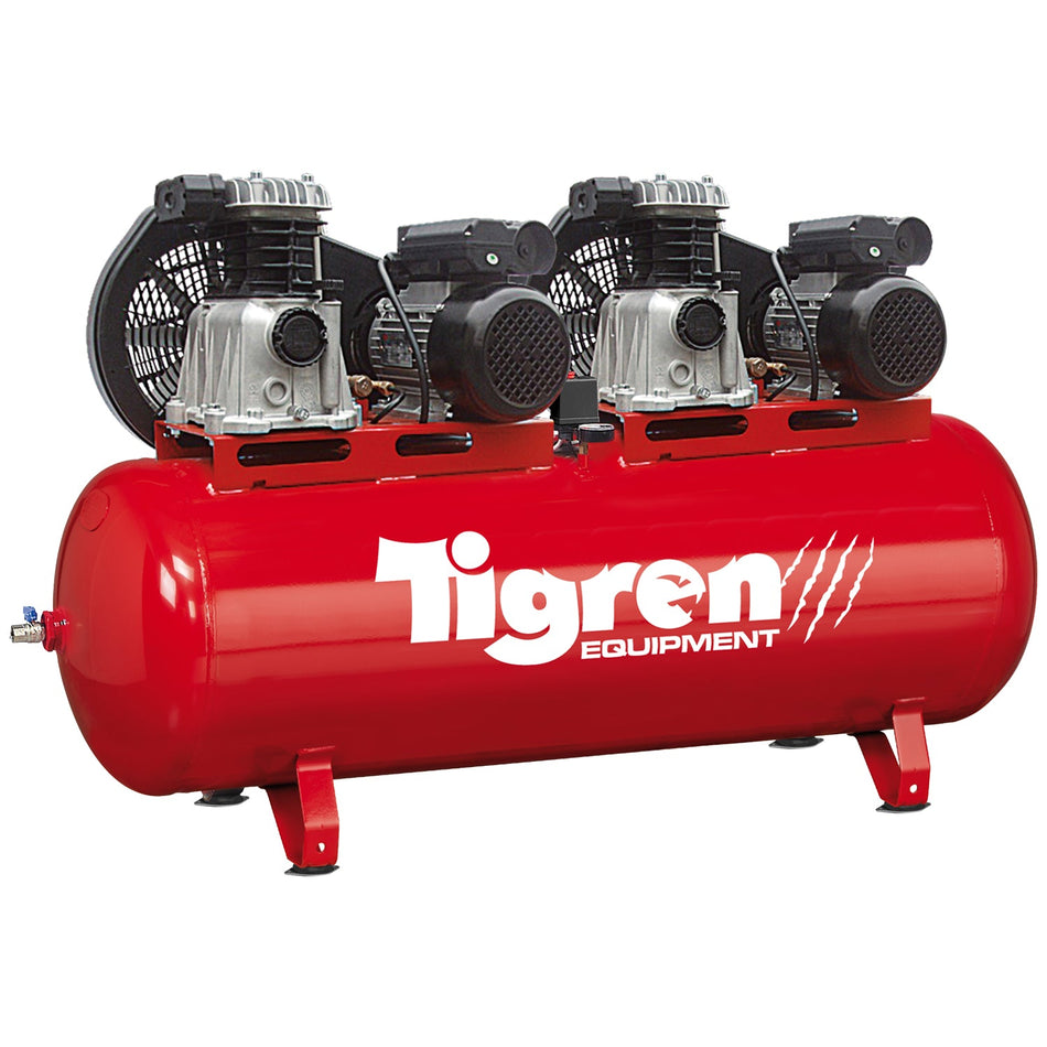 TIGREN 270ltr Tandem Belt-Driven Compressor  Part Number  4386 - airlinkcompressors.com