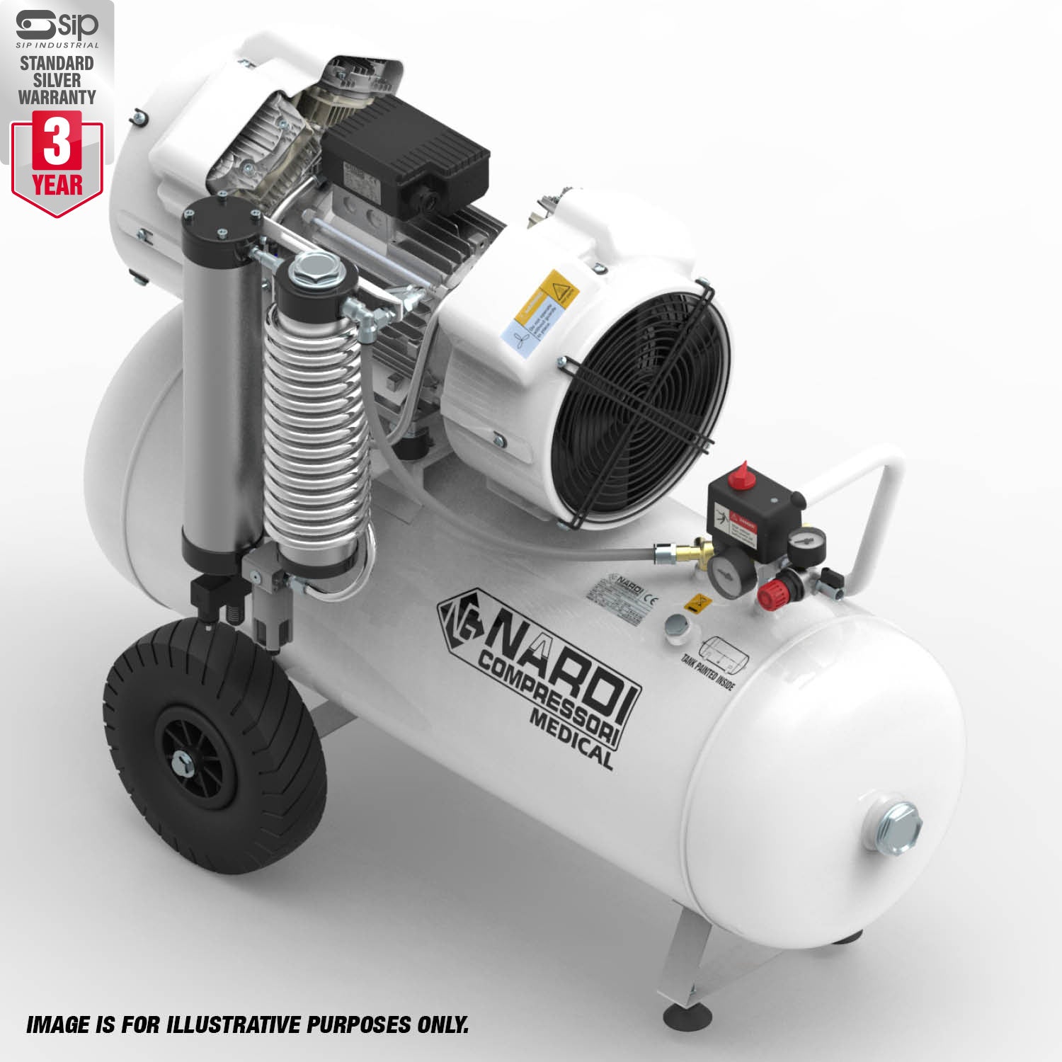 NARDI EXTREME 4D 3.00HP 90ltr Dental Compressor - airlinkcompressors.com