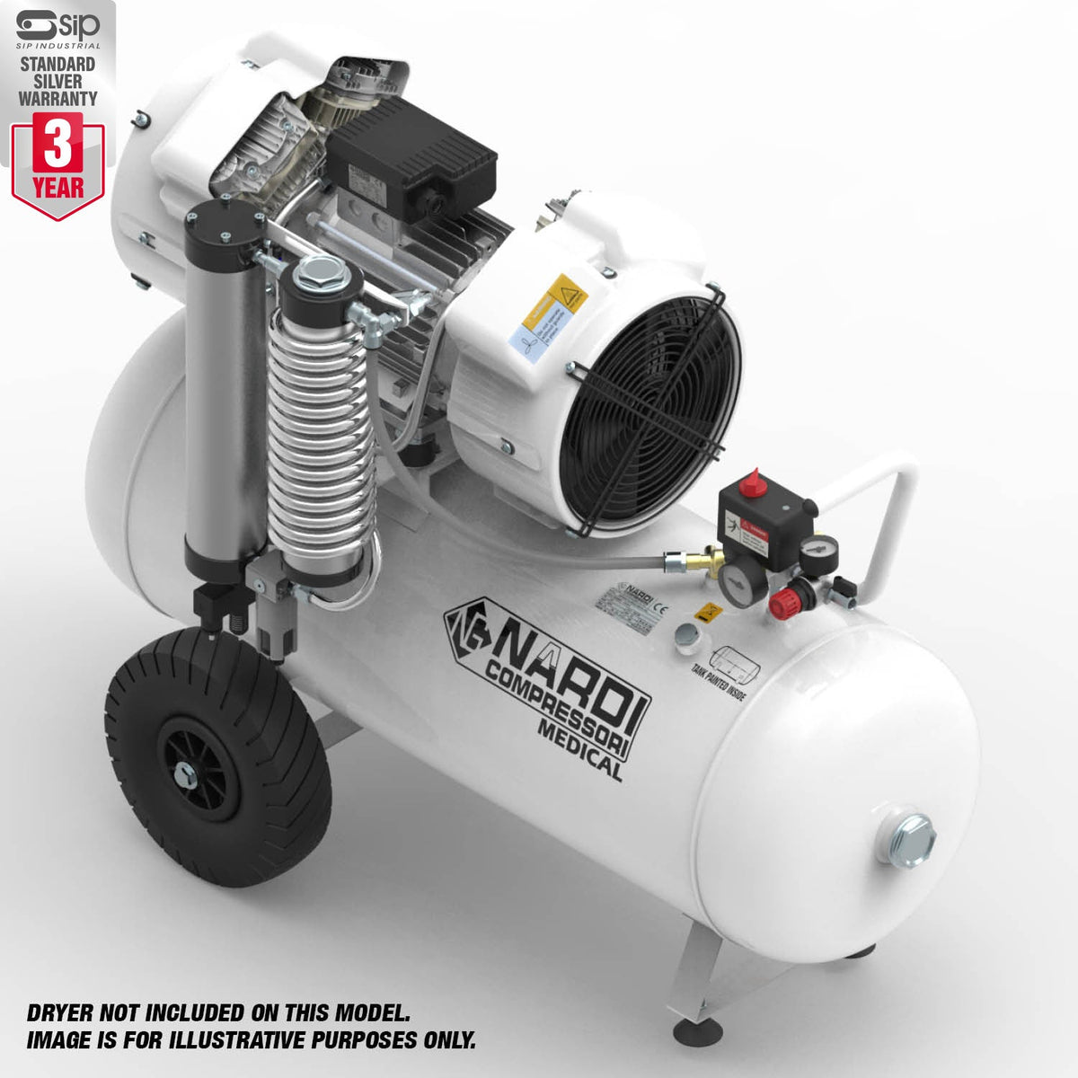 NARDI EXTREME 4V 2.00HP 90ltr Dental Compressor - airlinkcompressors.com