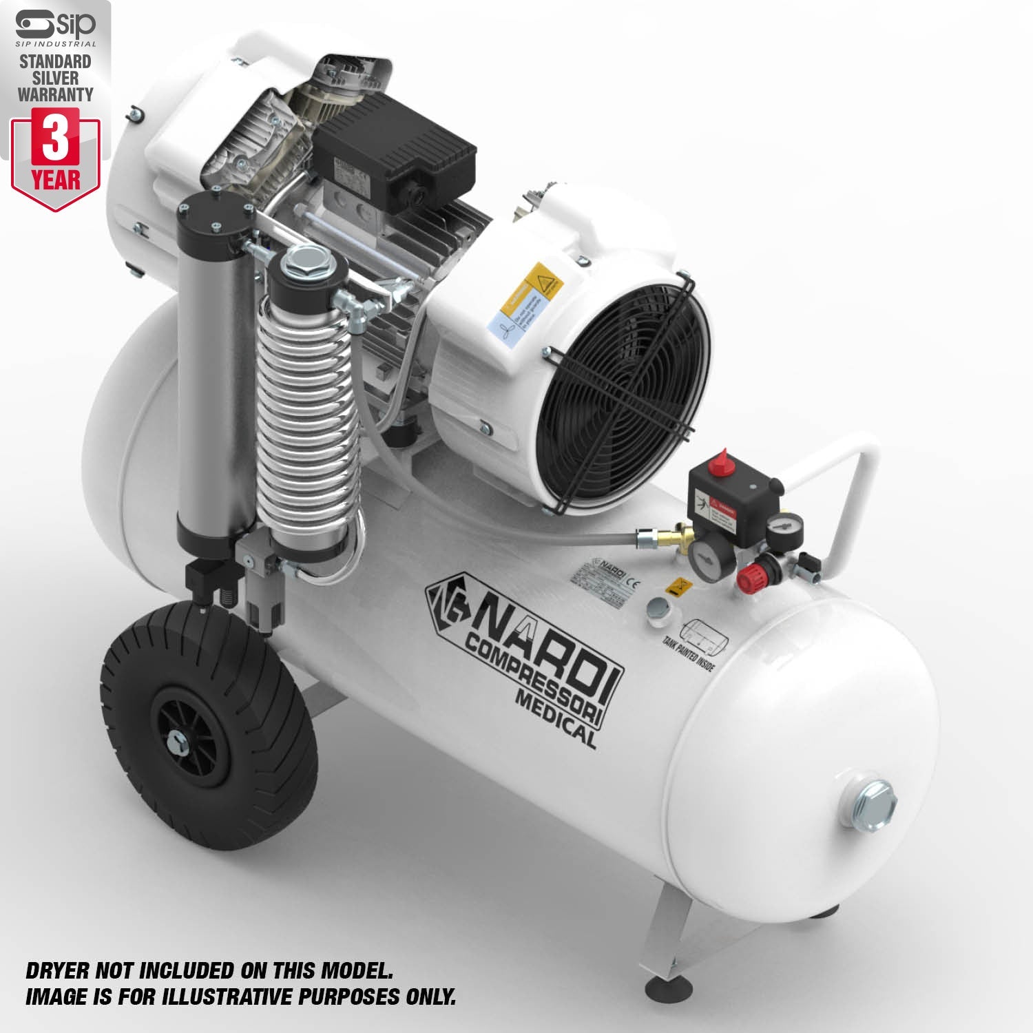 NARDI EXTREME 4V 2.00HP 90ltr Dental Compressor - airlinkcompressors.com