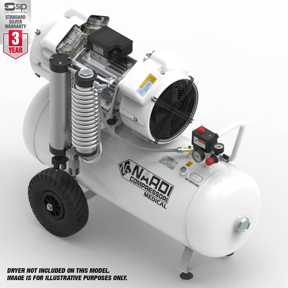 NARDI EXTREME 4V 3.00HP 90ltr Dental Compressor - airlinkcompressors.com