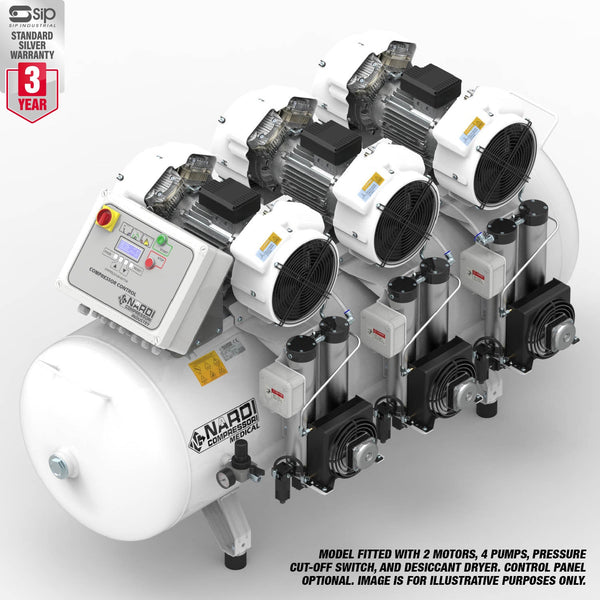 NARDI EXTREME 6.00HP MPD 500ltr Dental Compressor - airlinkcompressors.com