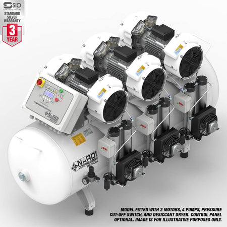 NARDI EXTREME 6.00HP MPD 500ltr Dental Compressor - airlinkcompressors.com