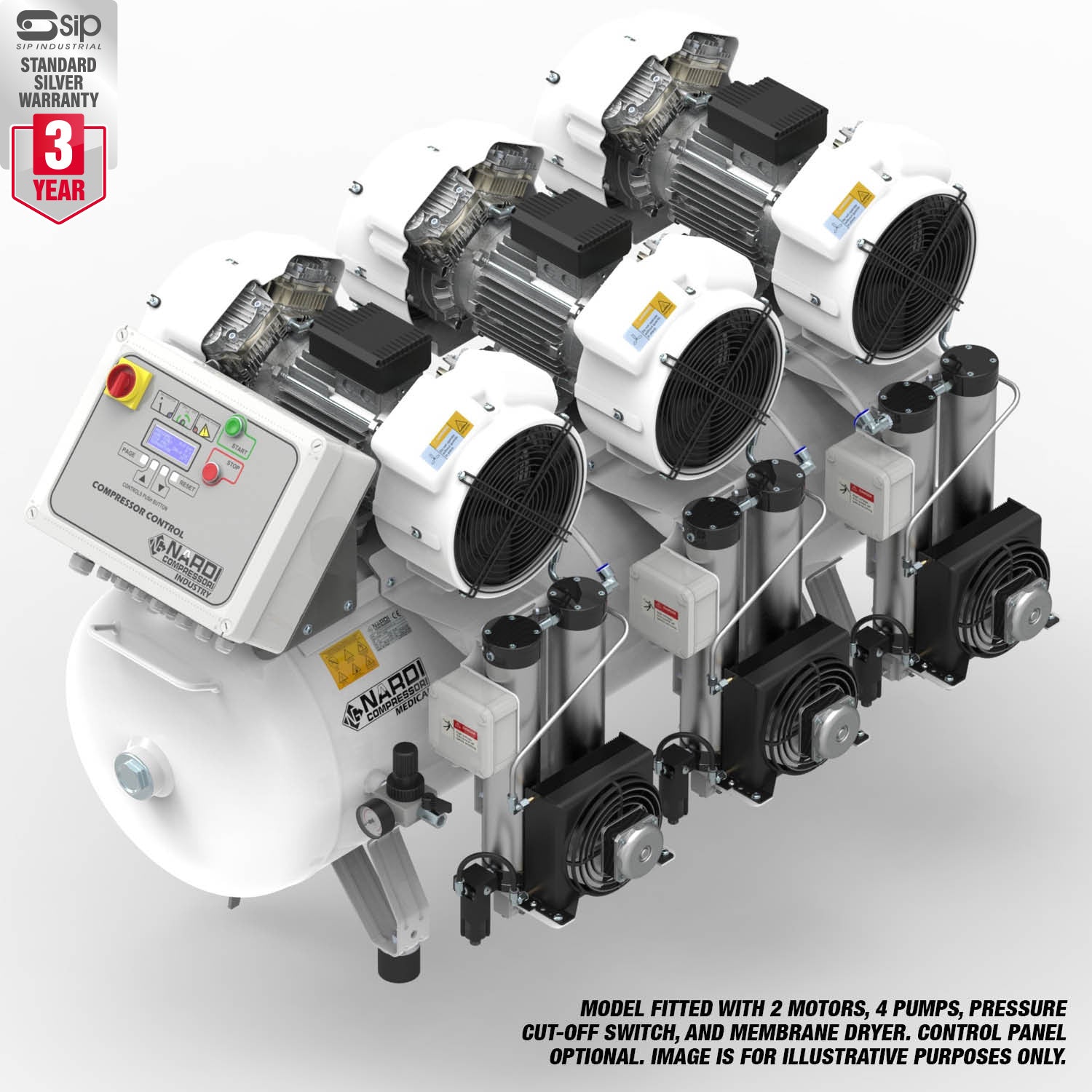 NARDI EXTREME 6.00HP MPMD 270ltr Dental Compressor - airlinkcompressors.com