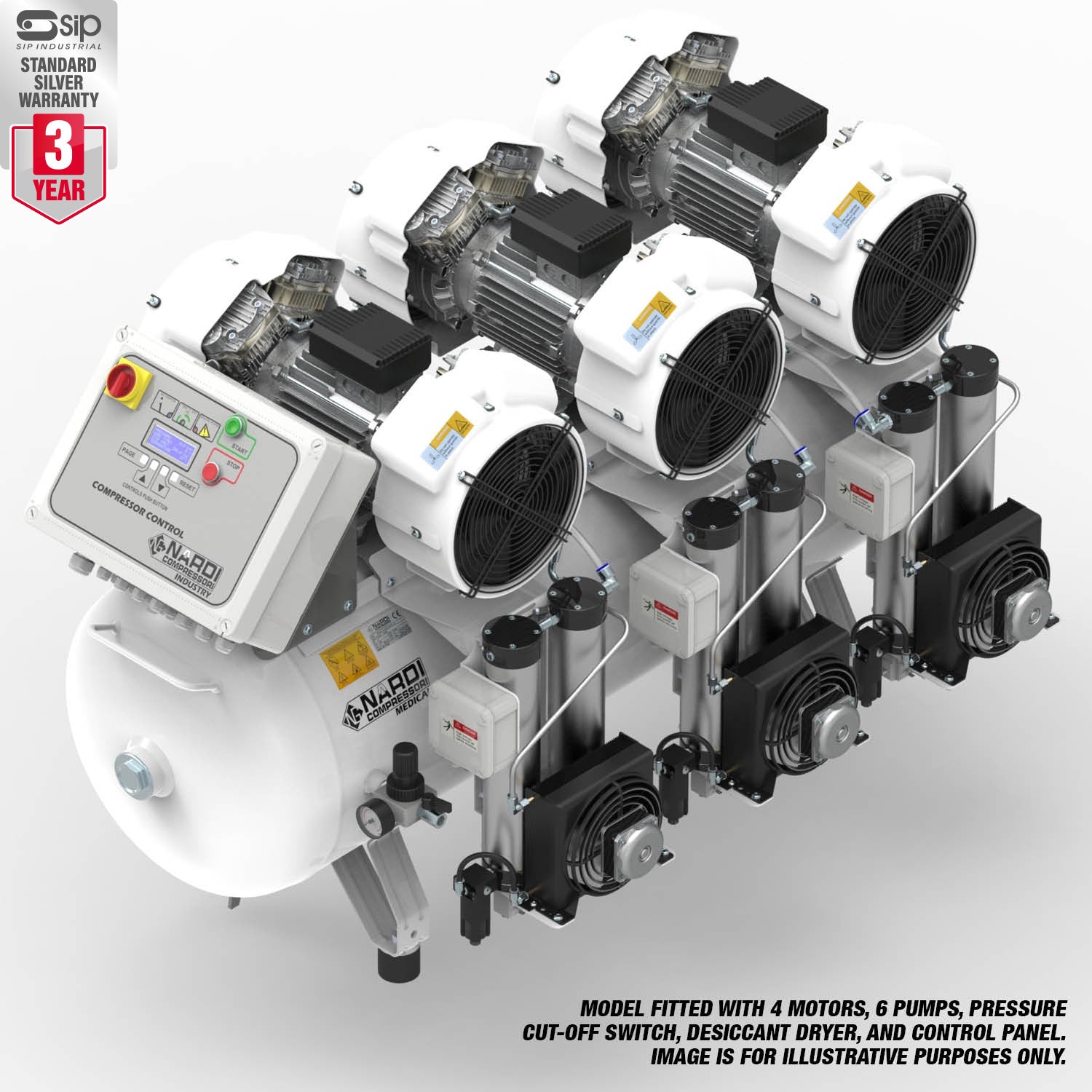 NARDI EXTREME 9.00HP MPD CP 270ltr Dental Compressor - airlinkcompressors.com