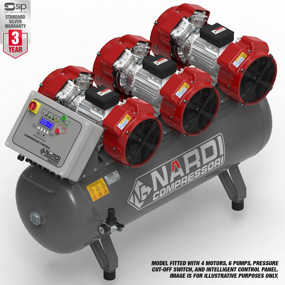 NARDI EXTREME MP 9HP 270ltr 21BAR Compressor with Panel - EXTMP2709021CP - airlinkcompressors.com