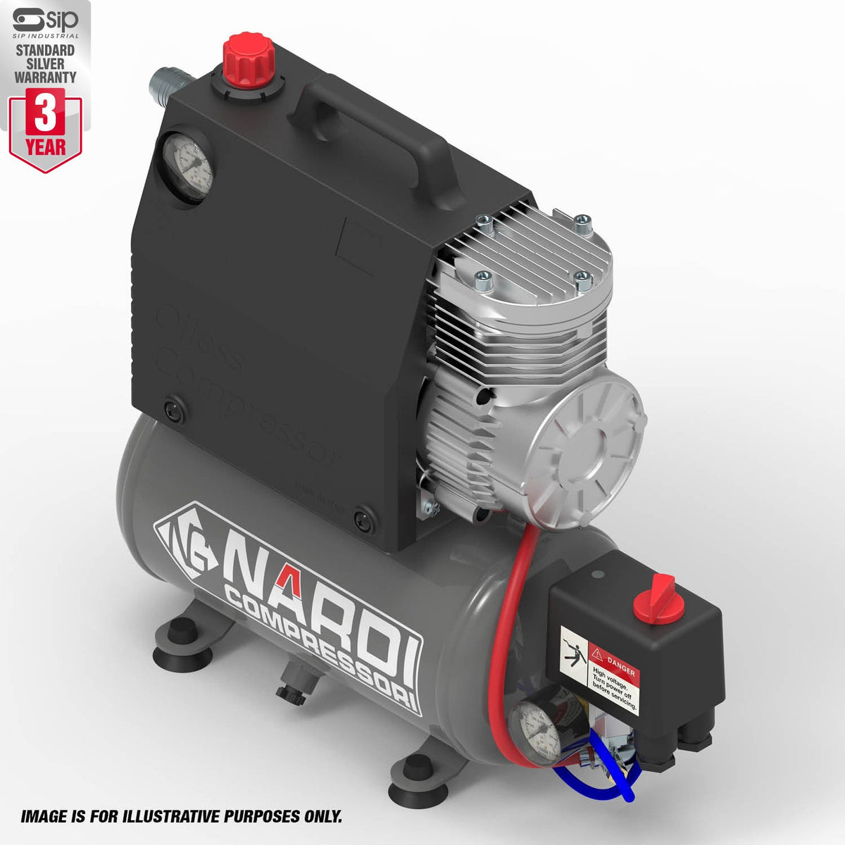 NARDI SILVERSTONE 2 230v 5ltr Compressor - SIL502 - airlinkcompressors.com